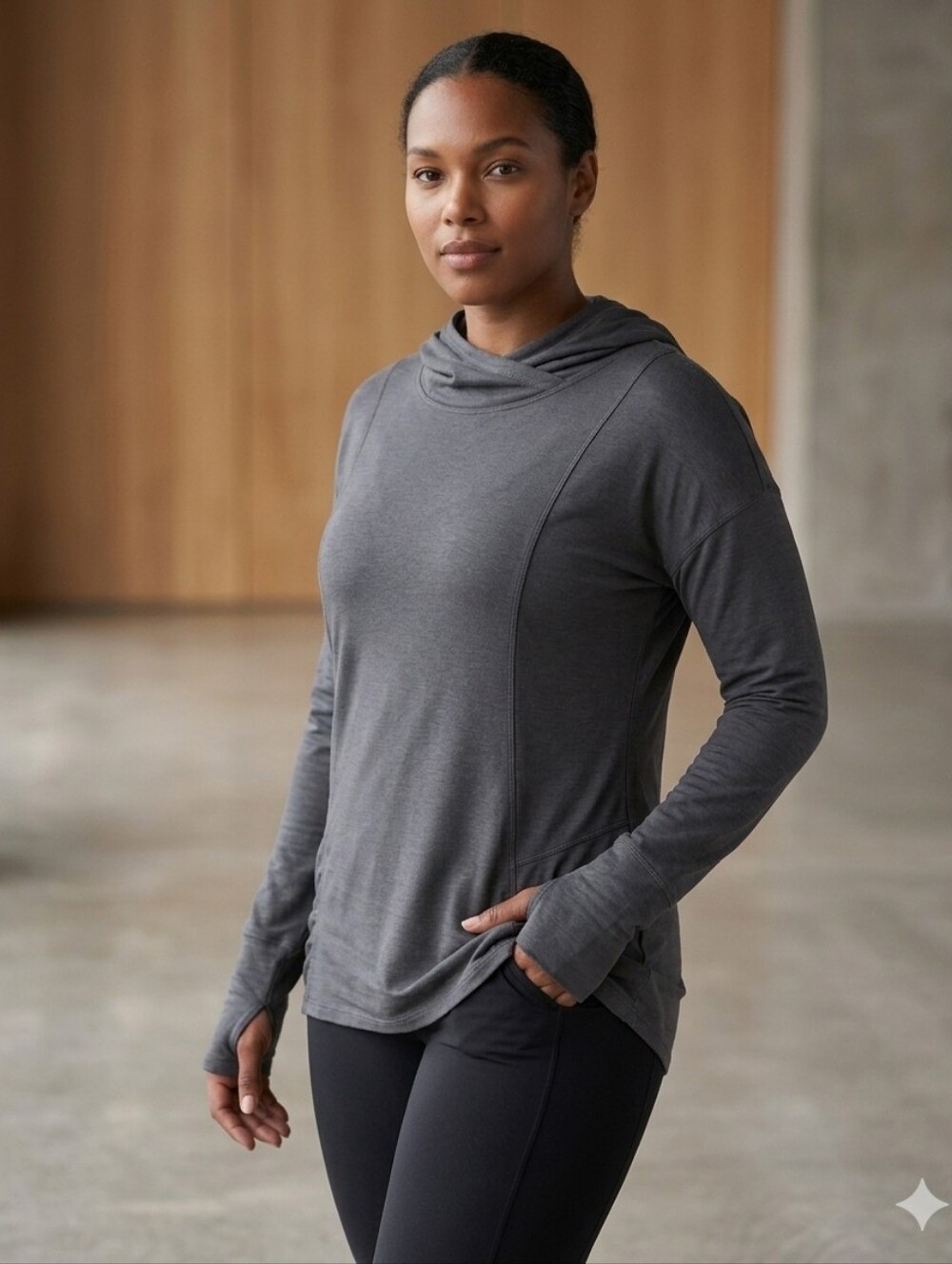 Gray Long-Sleeve Cowl Neck Pullover 90 DEGREE By, Reflex - Picture 3 of 3